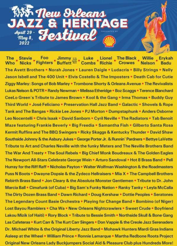 Jazz Fest lineup