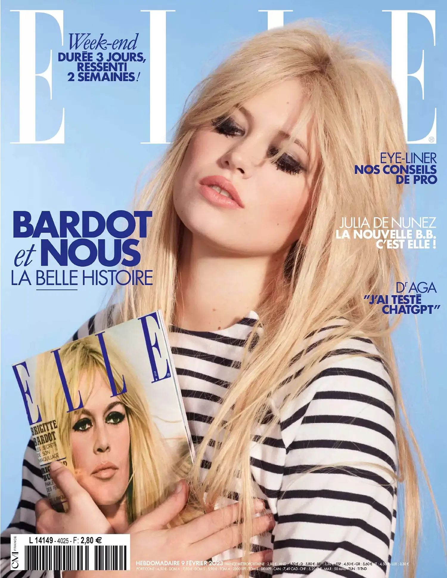 Julia de Nunez covers Elle France February 9th 2023 by Philippe Jarrigeon 1
