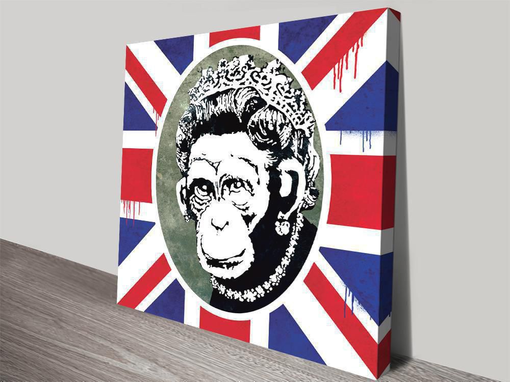 monkey hor flag square canvas print