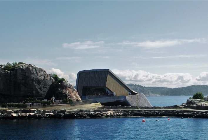 Underwater restaurant Under from land Lindesnes Southern Norway 134815b6 0efa 4075 bd0f ac8870e953e4