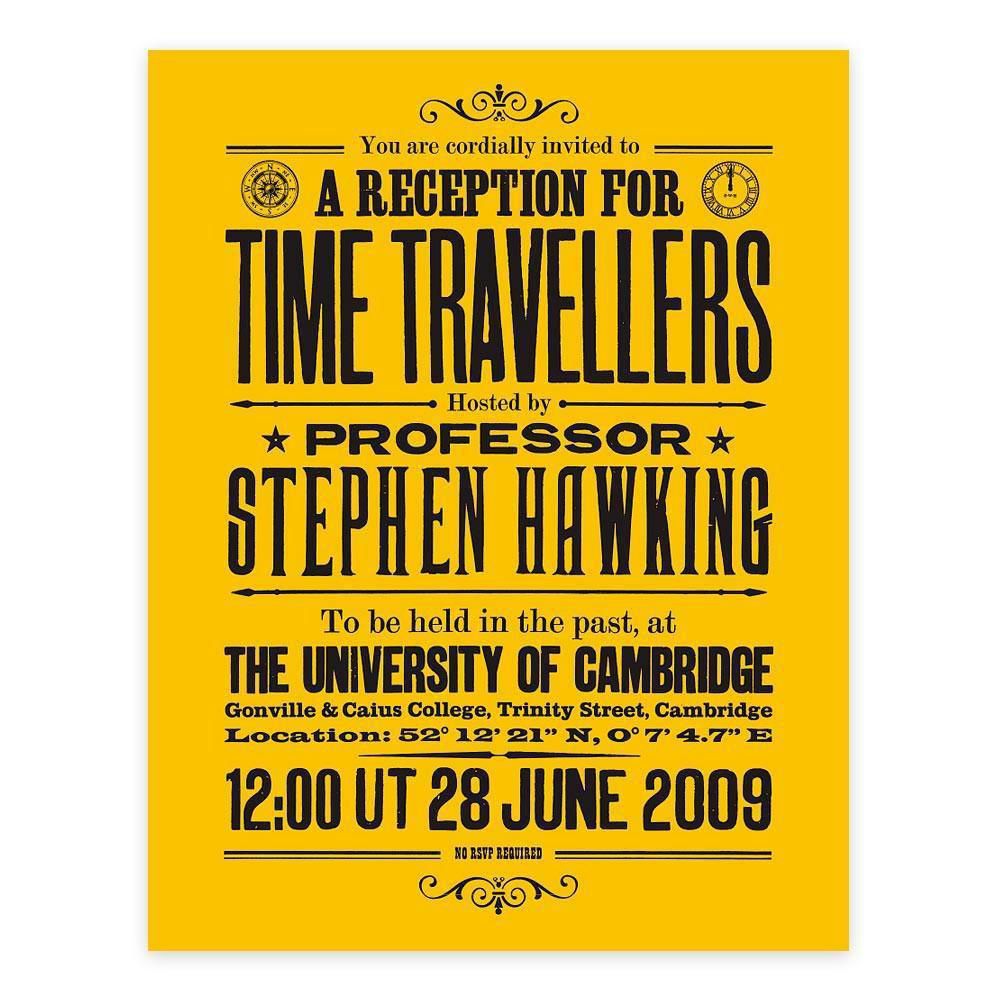 Stephen Hawking Time Travellers Invitation Open Edition citrine 1200x
