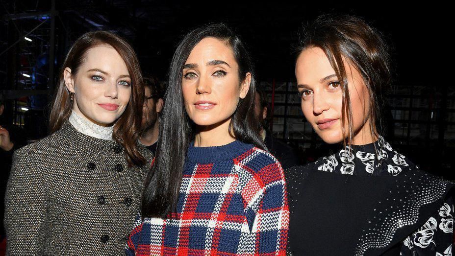 emma stone jennifer connelly and alicia vikander attend the louis vuitton show getty h 2019 