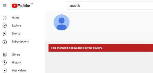 YouTube: «Μαύρο» στα κανάλια των Russia Today και Sputnik