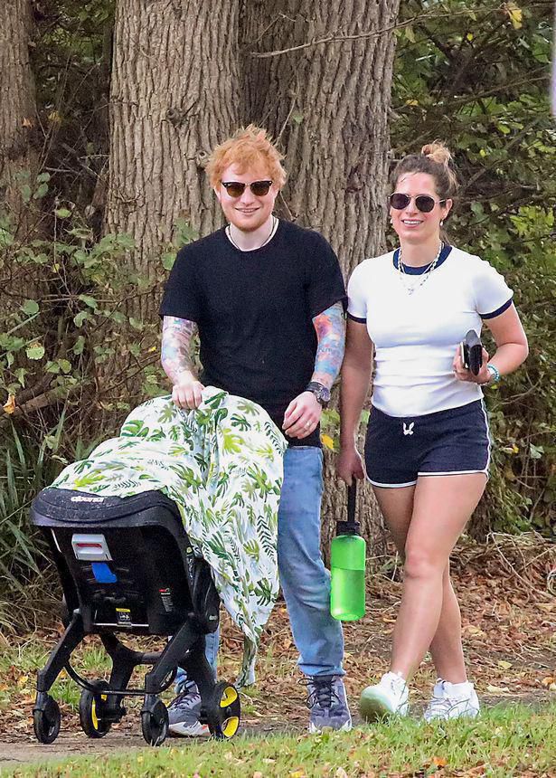 2 Ed Sheeran and wife Cherry head out for a walk with their baby daughter Lyra
