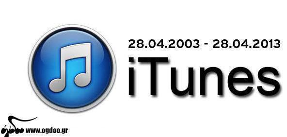 10 Χρόνια iTunes – 28/04/2003 – 28/04/2013 