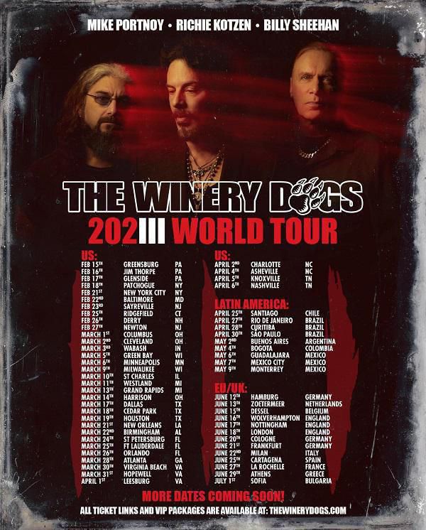 winery dogs tour poster