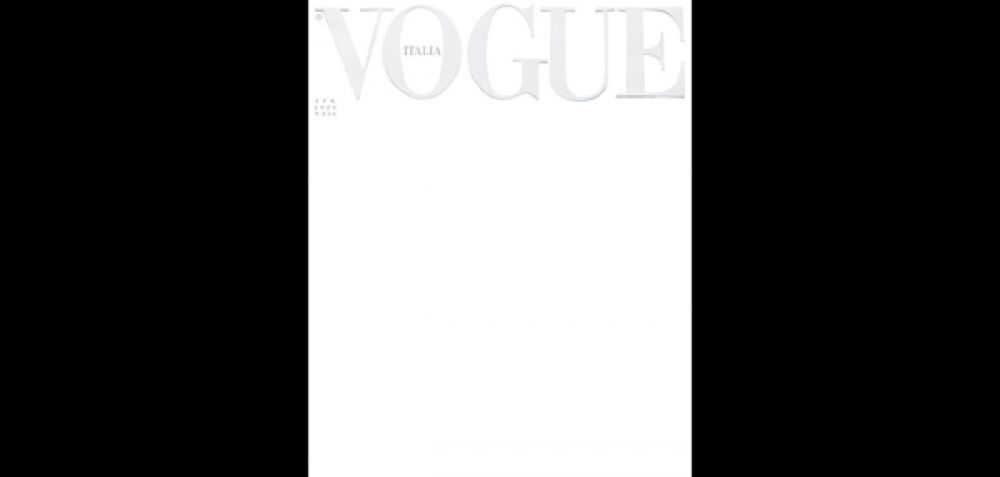Με λευκό εξώφυλλο κυκλοφόρησε το τεύχος Απριλίου της Vogue Italia