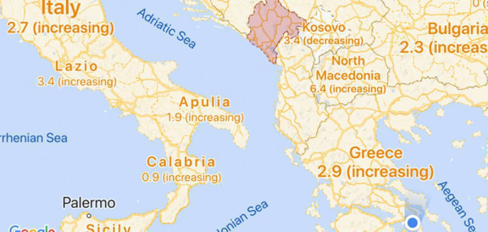 Εμφάνιση του αριθμού των κρουσμάτων κάθε περιοχής στο Google Maps