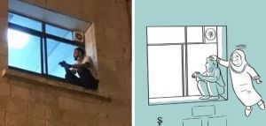 Άνδρας σκαρφαλώνει σε τοίχο νοσοκομείου για να βλέπει την άρρωστη μητέρα του