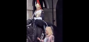 Φρουρός της βασίλισσας έγινε έξαλλος με τουρίστρια που άγγιξε το άλογό του