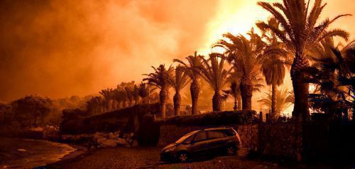 Εκκένωση οικισμών λόγω της φωτιάς στο Σχίνο, καπνοί και στάχτες μέχρι την Αθήνα