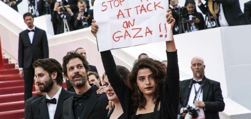 Οι ηθοποιοί στο Φεστιβάλ Καννών εναντίον της επίθεσης στη Γάζα