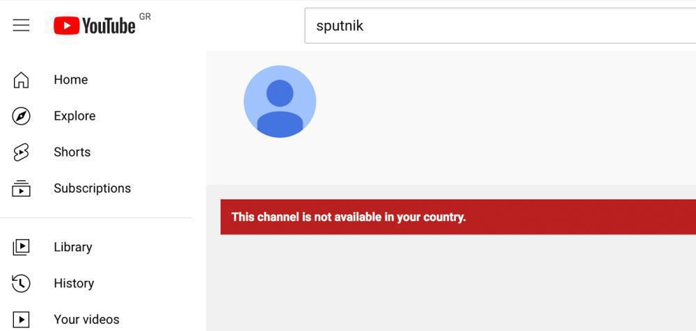 YouTube: «Μαύρο» στα κανάλια των Russia Today και Sputnik